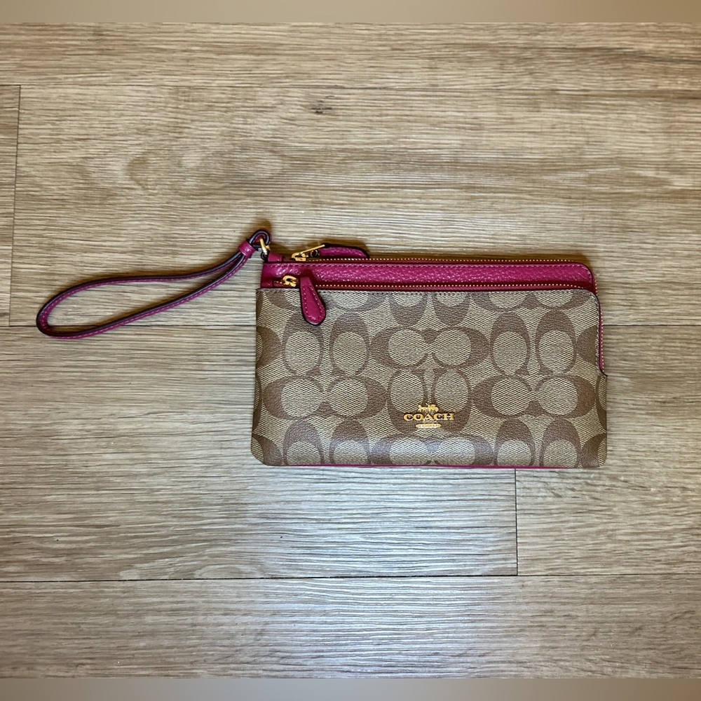 Double Zip Coach Wallet